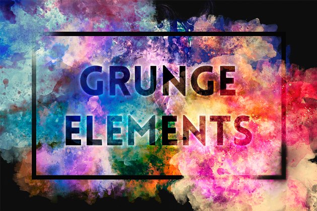 彩色抽象水彩元素背景纹理 Grunge Elements