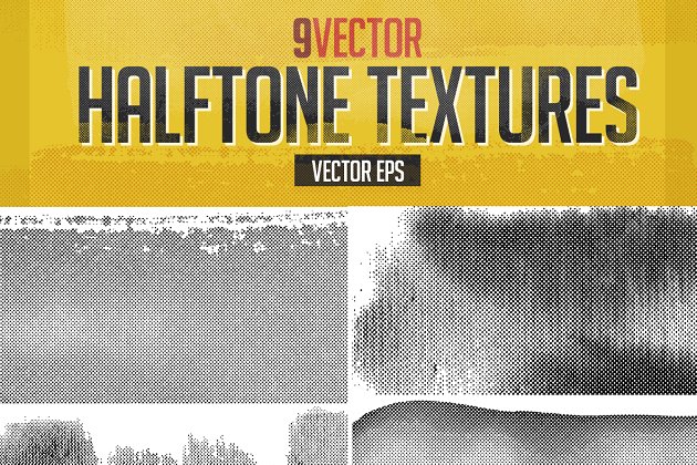 半色调背景纹理 Vector Halftone Textures