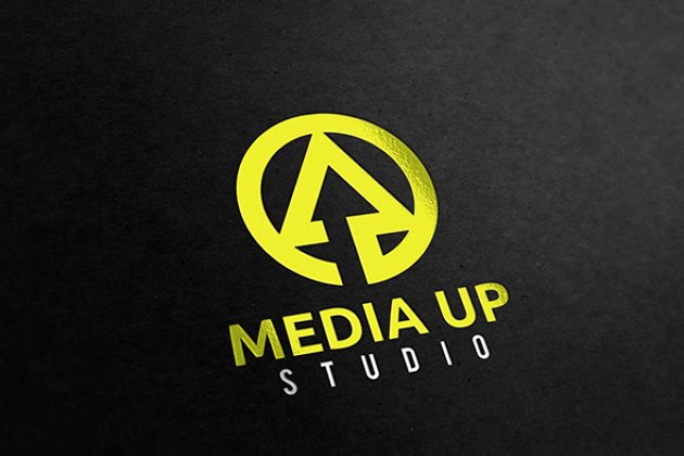 上升意思的logo设计图形模版 Media Up