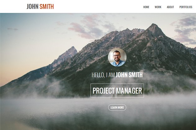 一页网站模板 JOHN SMITH – One Page Portfolio