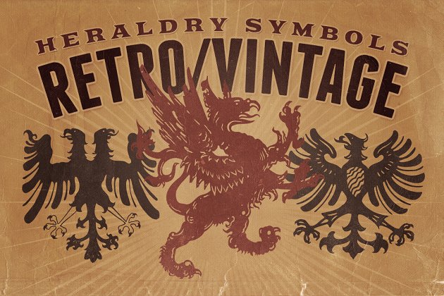 经典图章素材 Vintage shapes – Heraldry Symbols