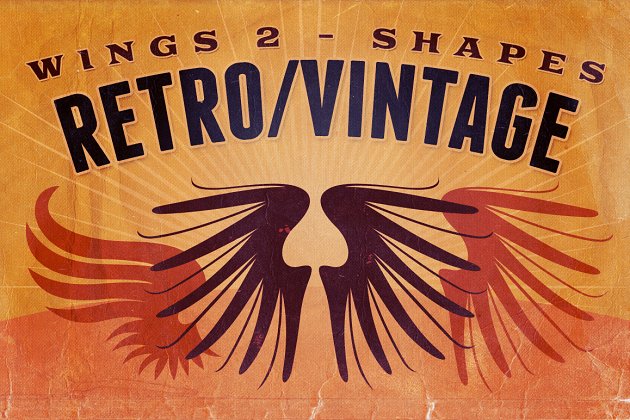 经典翅膀图形 Retro/Vintage shapes – Wings 2