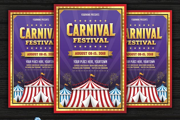 马戏团表演海报设计 Carnival Festival