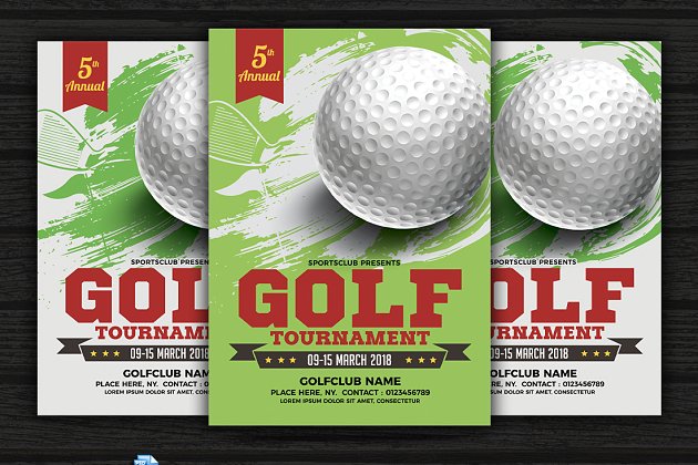 高尔夫海报模板 Golf Tournament Flyer