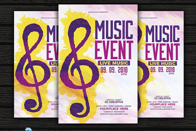 音乐海报背景模板 Music Event Flyer