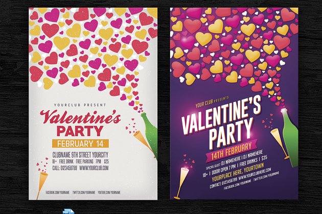 情人节元素海报 Valentines Day Party