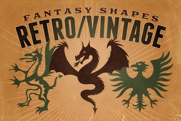 复古龙图腾 Vintage shapes – Fantasy/Heraldry