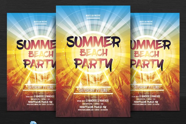 夏季派对活动海报模板 Summer Party Flyer