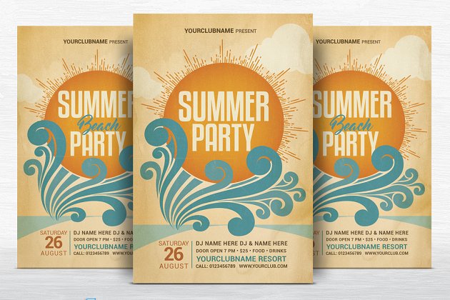夏季海报背景传单制作 Summer Party Flyer