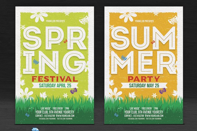 春夏海报设计模板 Spring/Summer Flyers
