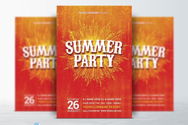 夏季促销活动海报制作 Summer / Retro Party Flyer