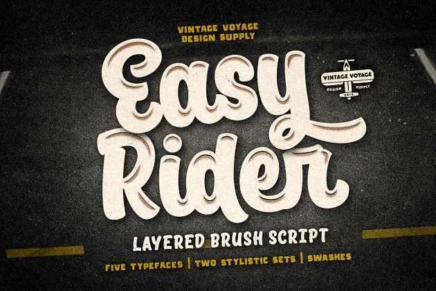 轻松趣味字体 Easy Rider • Layered Brush Script