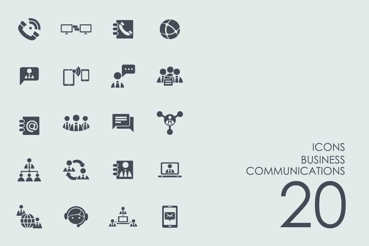 商业通信图标素材 Business communications icons