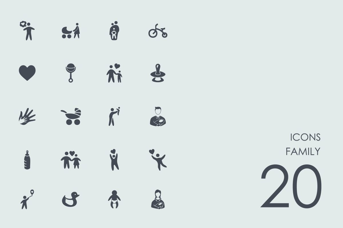 家人图标素材 Family icons