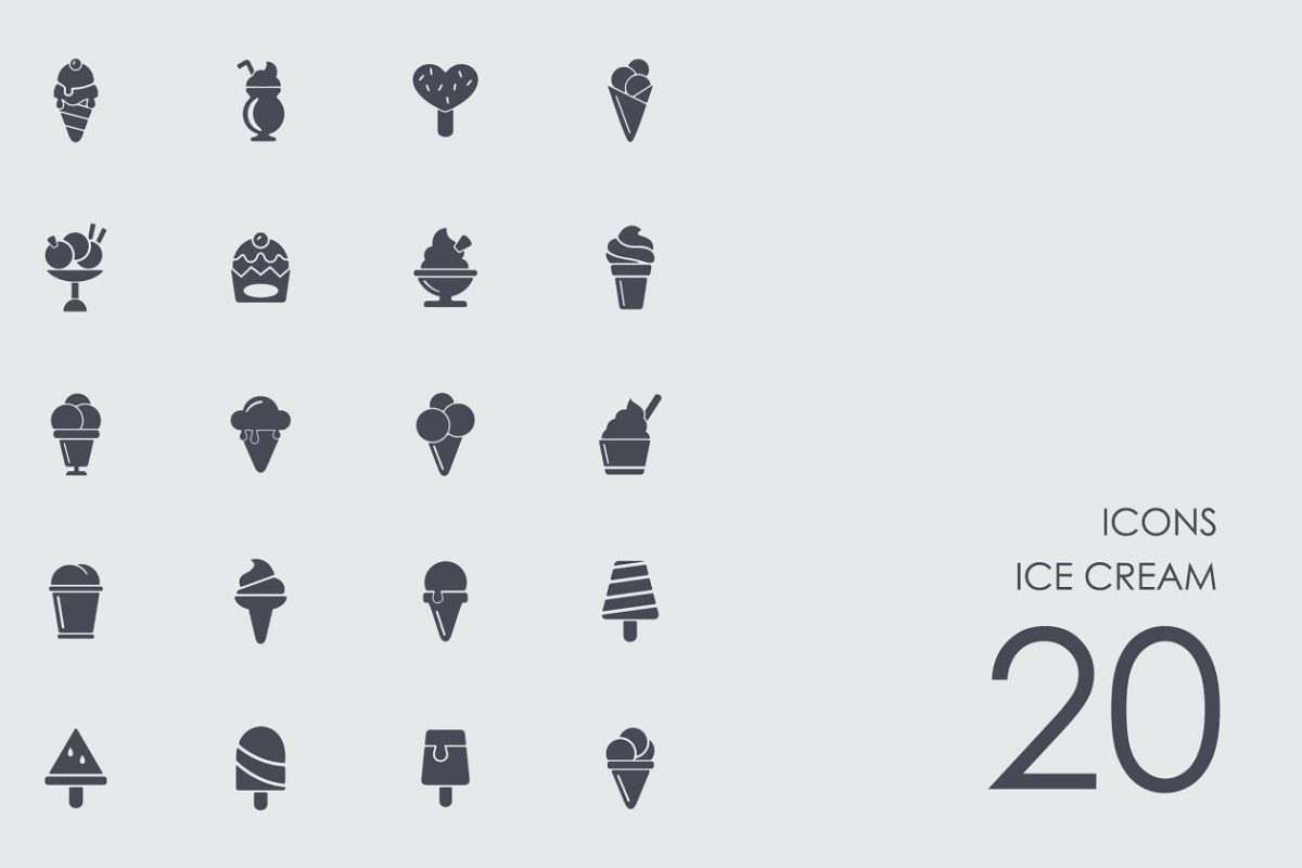 冰淇淋图标素材 Ice cream icons