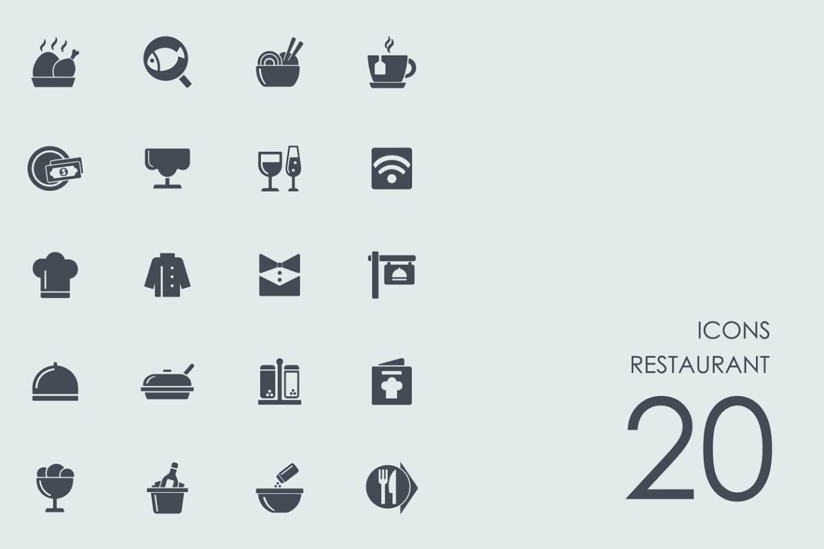 餐厅图标素材 Restaurant icons