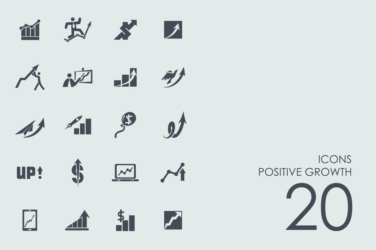 数据增长图标素材 Positive Growth icons