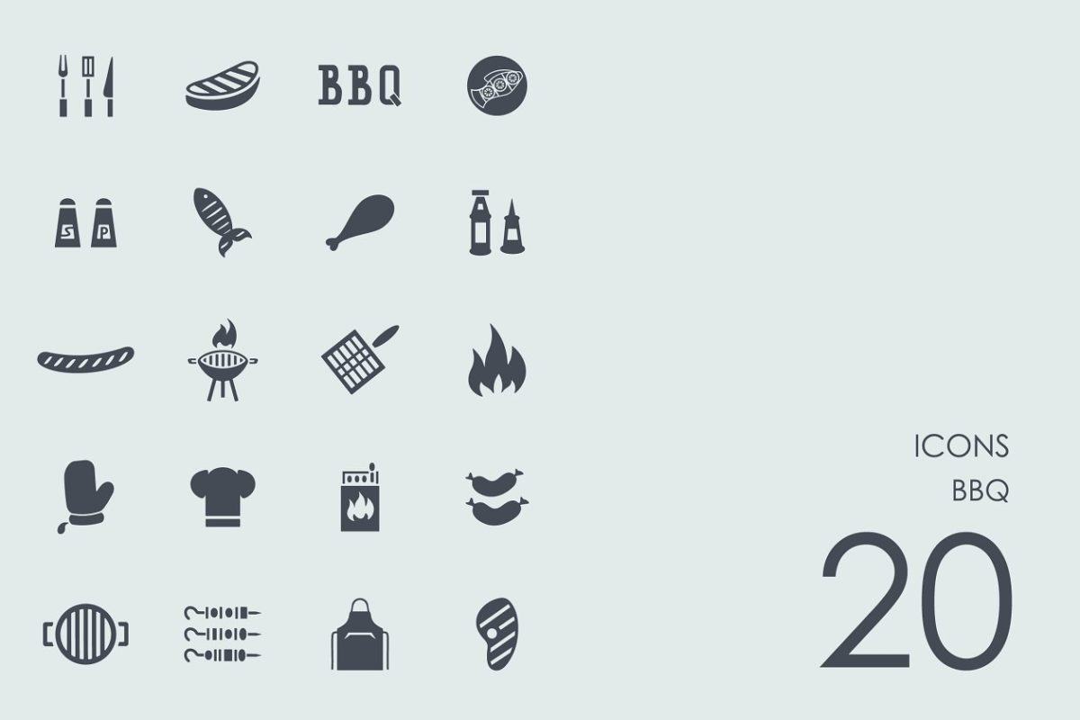 烧烤图标素材 BBQ icons