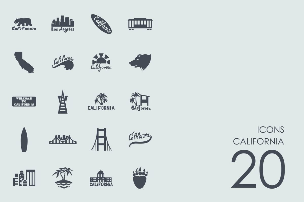 加州元素图标 California icons