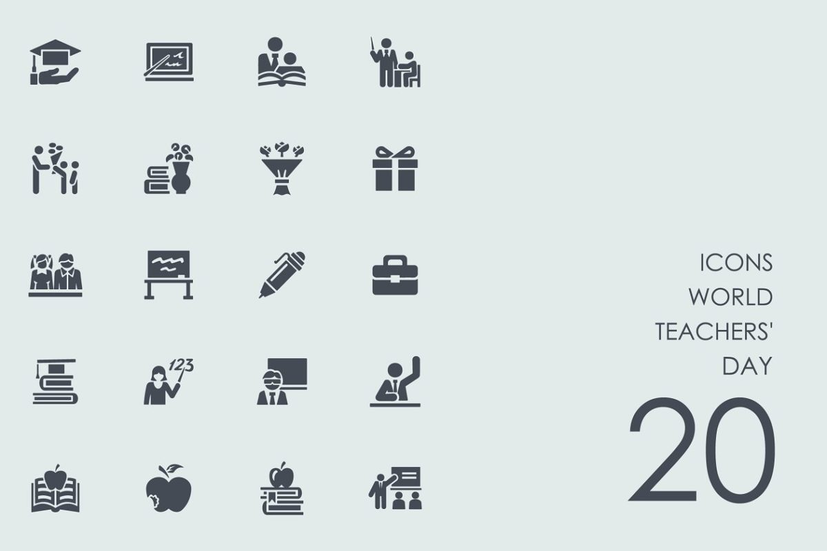 世界教师节图标素材 World teachers’ day icons