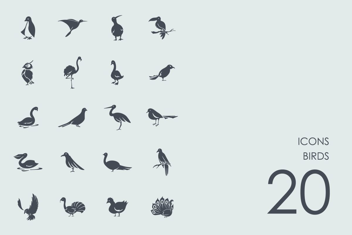 鸟类图标素材 Birds icons