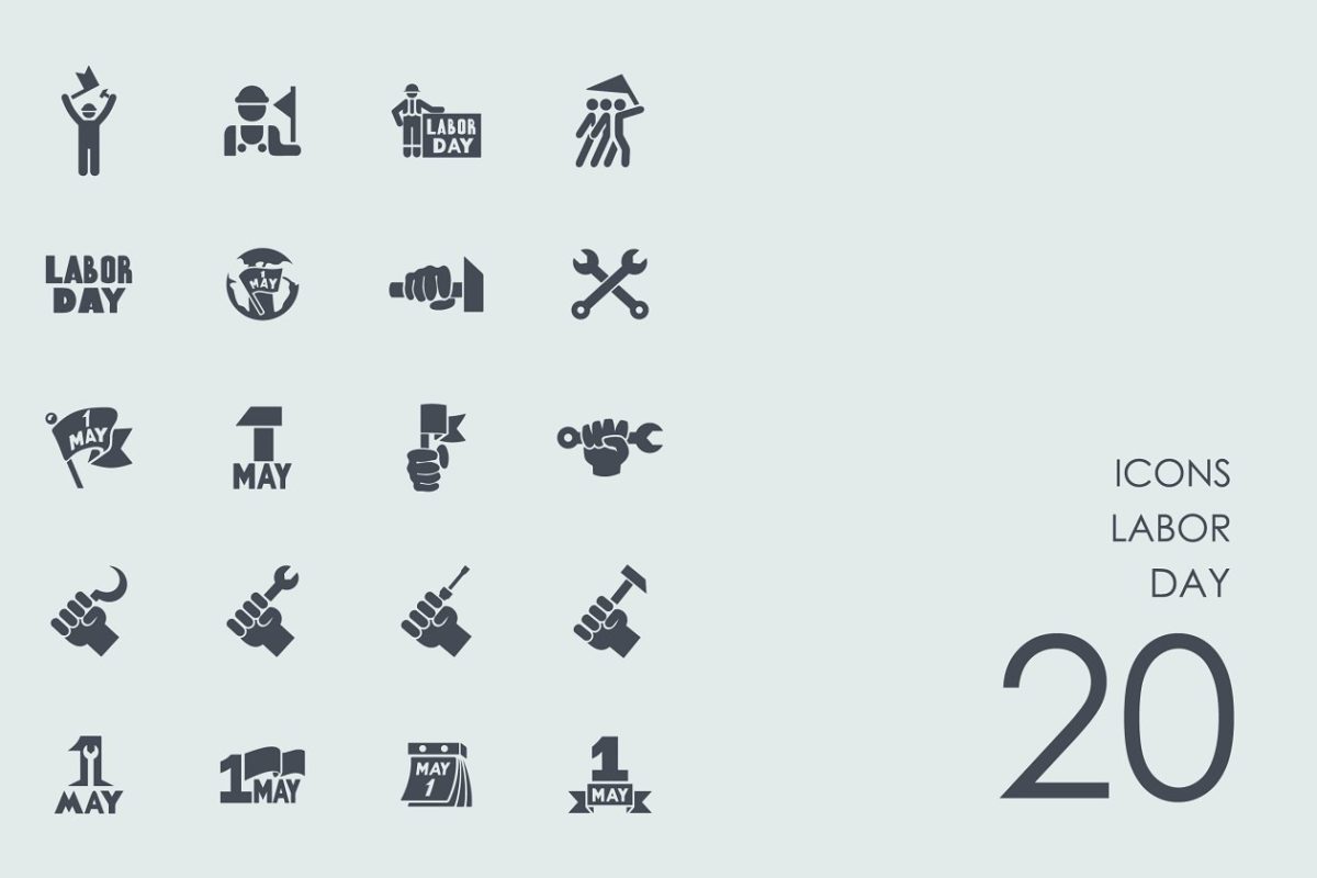 劳动节矢量图标 Labor day icons