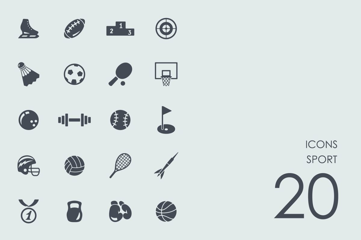 运动器械图标素材 Sport icons