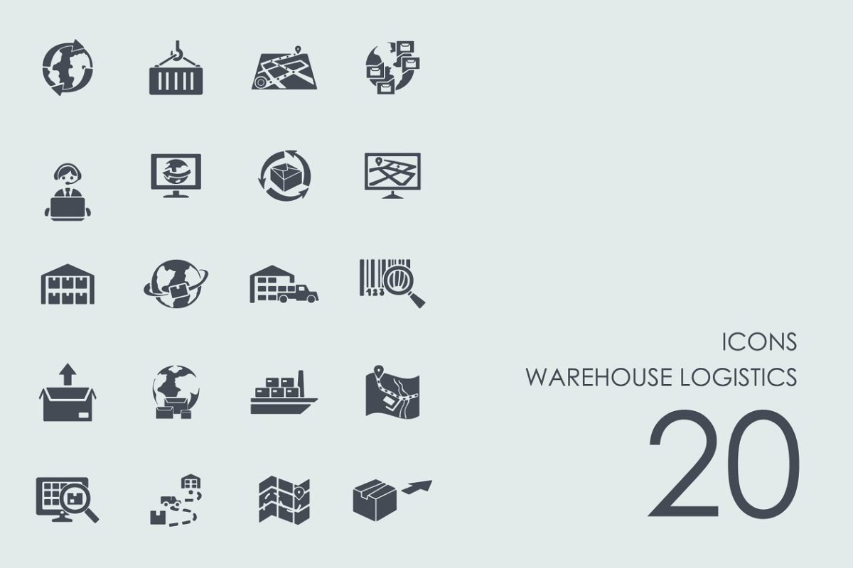 仓库物流图标素材 Warehouse logistics icons