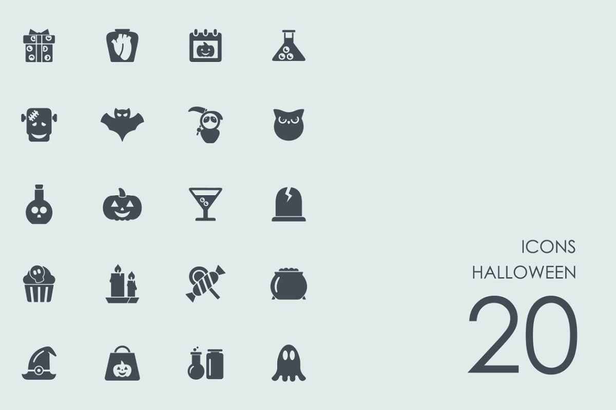 万圣节元素图标素材 Halloween icons
