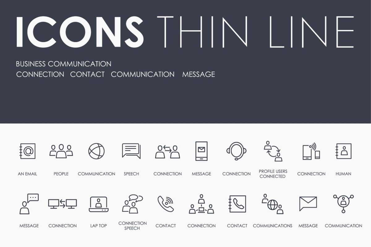 商业沟通矢量图标素材 Business communication icons