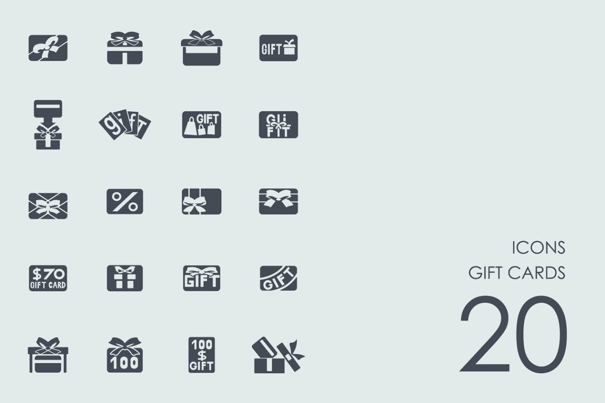 礼品卡图标素材 Gift cards icons