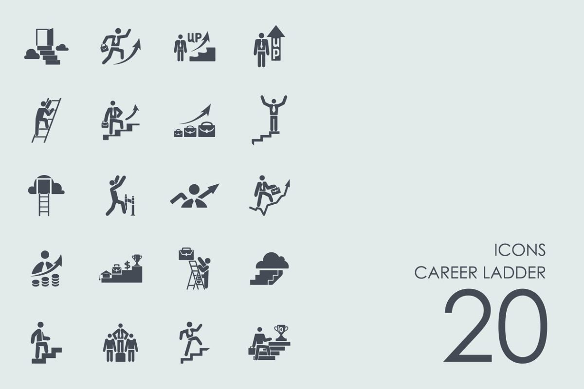 职业阶梯图标 Career Ladder icons