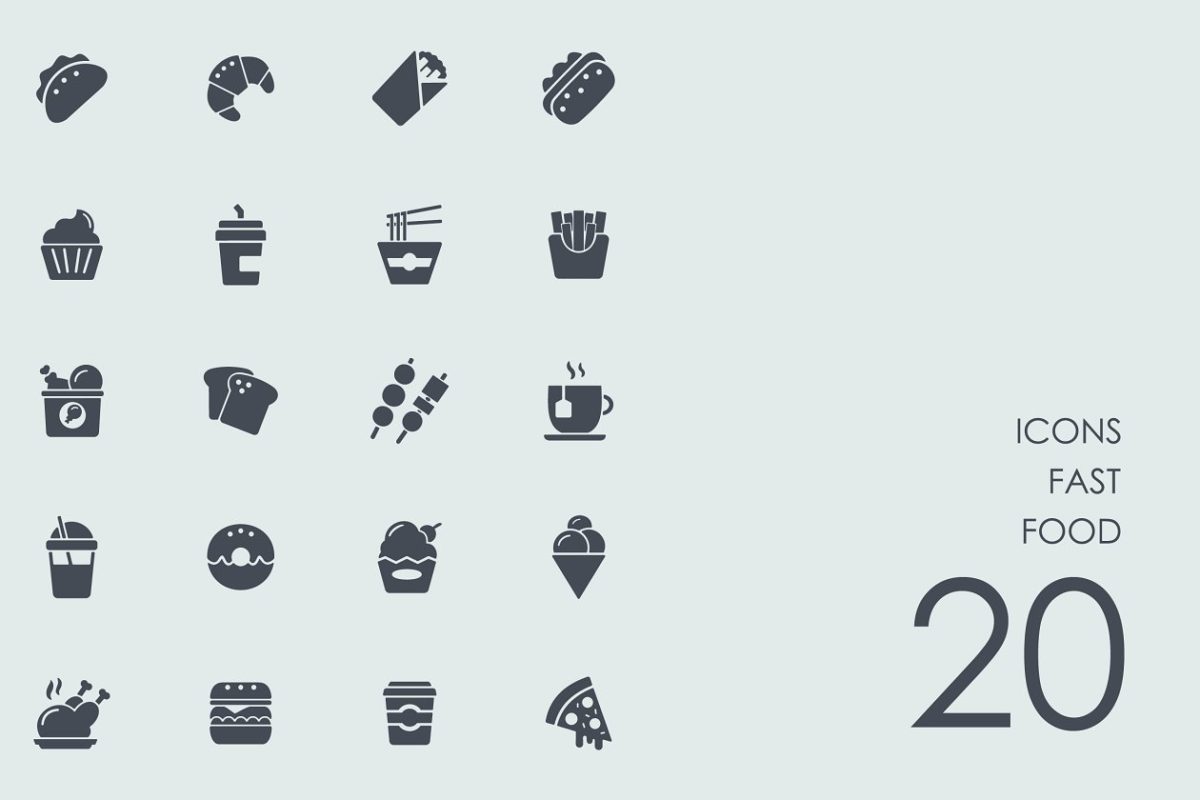 快餐食品图标 Fast food icons