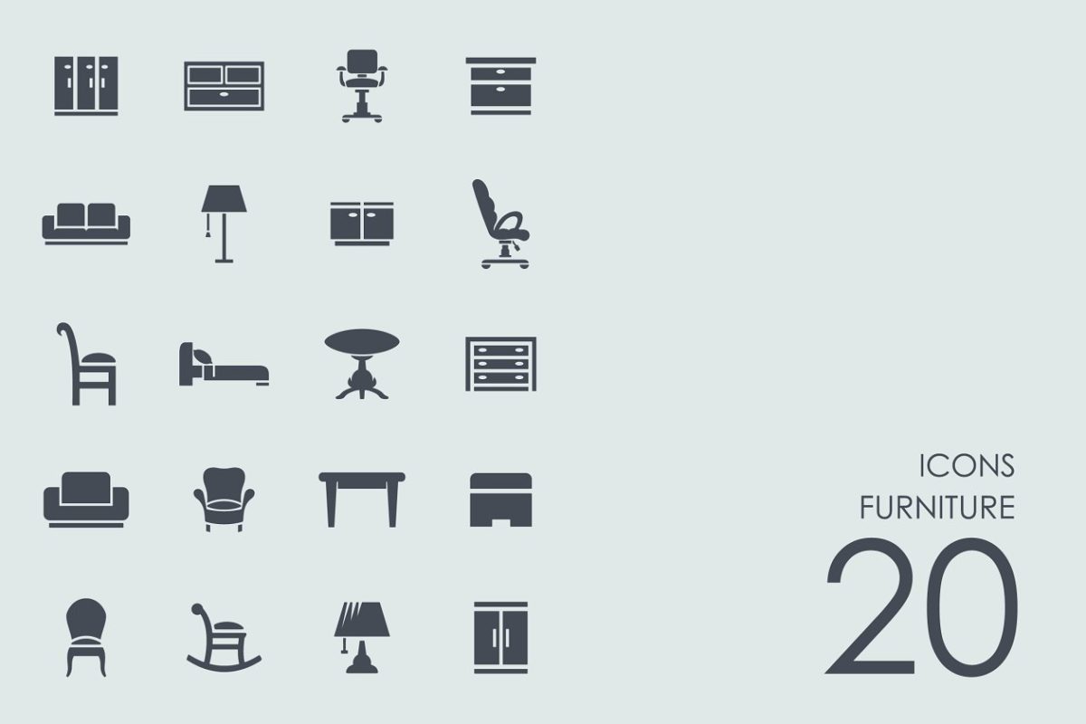 家具图标素材 Furniture icons