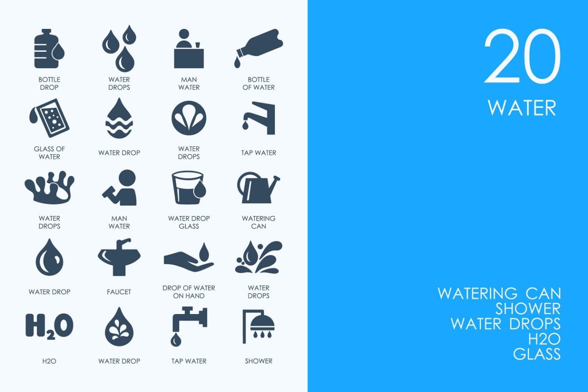 水资源UI矢量图标 Water icons