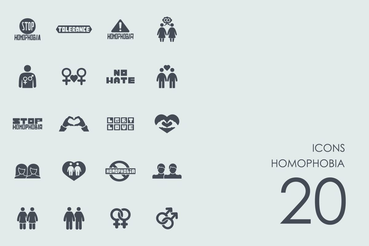 同性恋图标素材 Homophobia icons