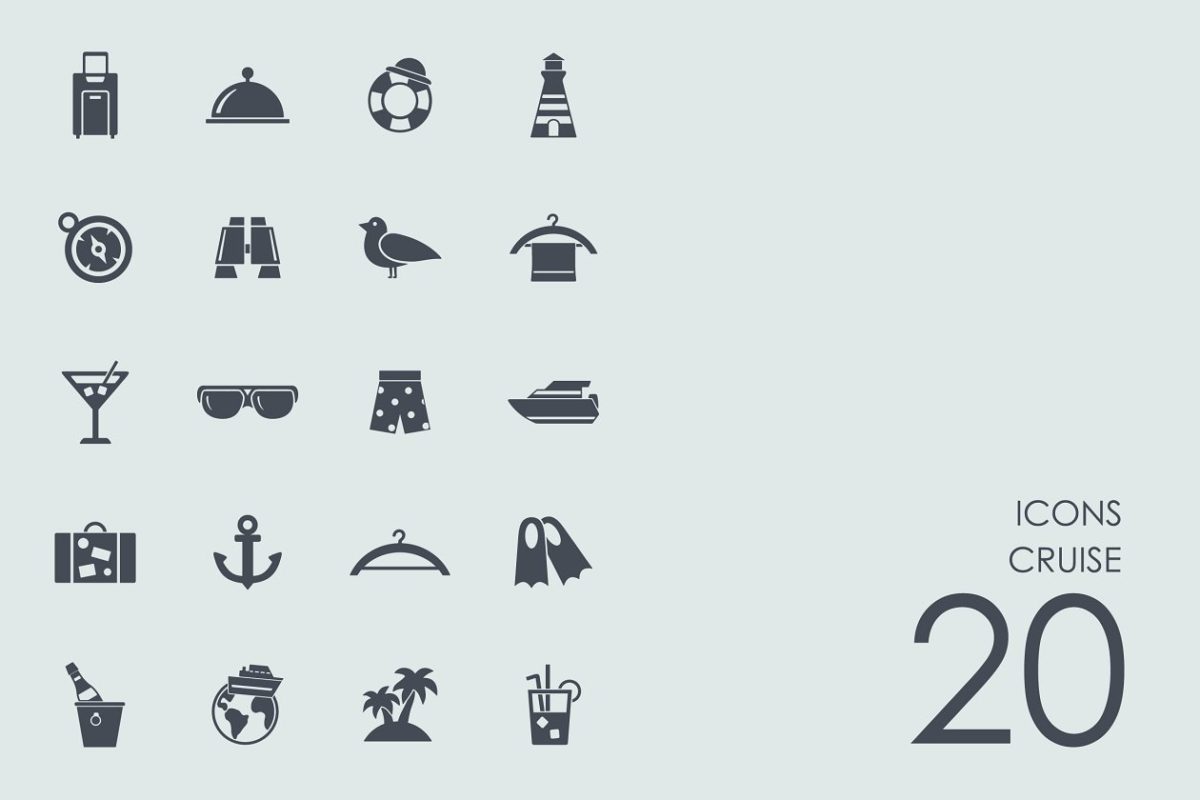邮轮图标素材 Cruise icons
