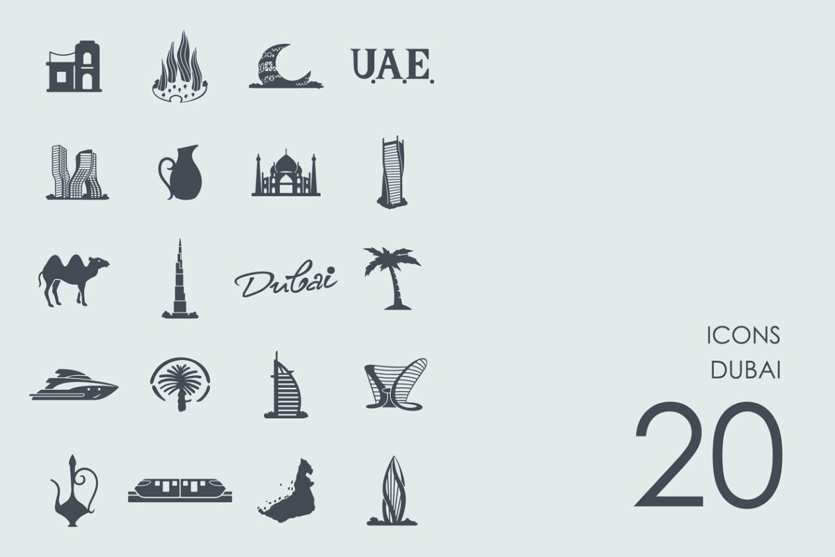 迪拜元素图标素材 Dubai icons