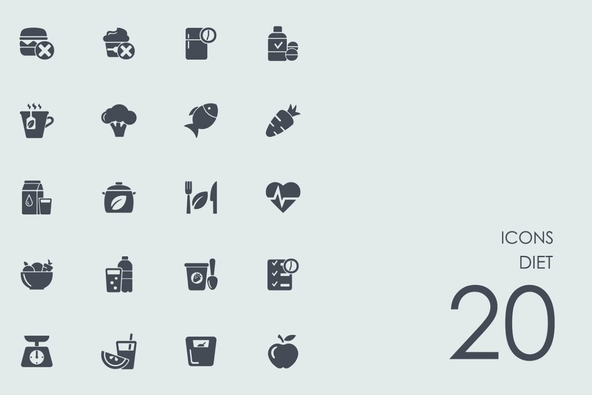 餐饮图标素材 Diet icons