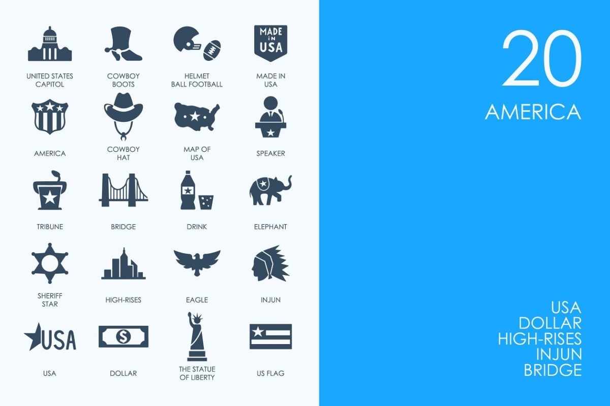 美国矢量图标素材 America icons