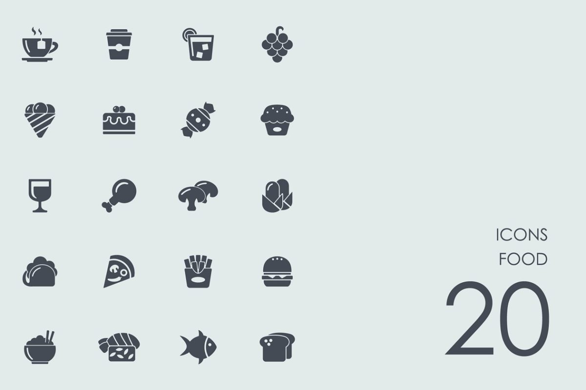 美食轻食图标 Food icons