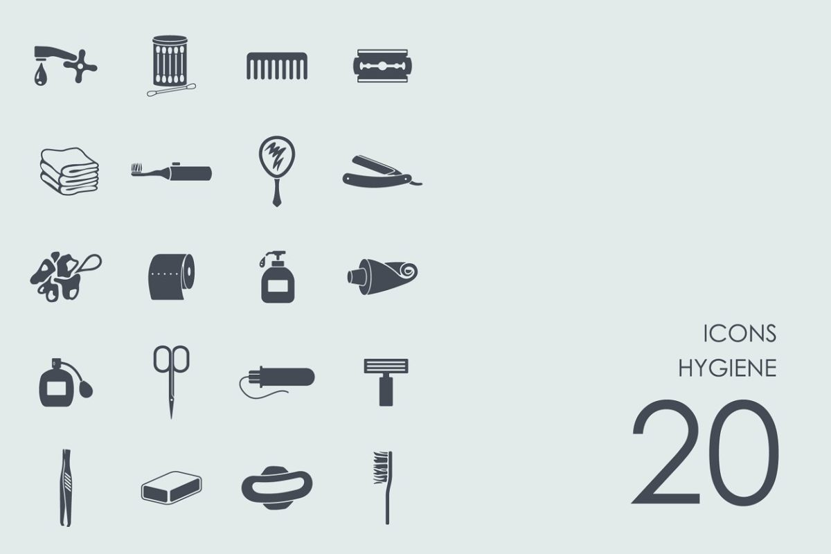 美发图标素材 Hygiene icons