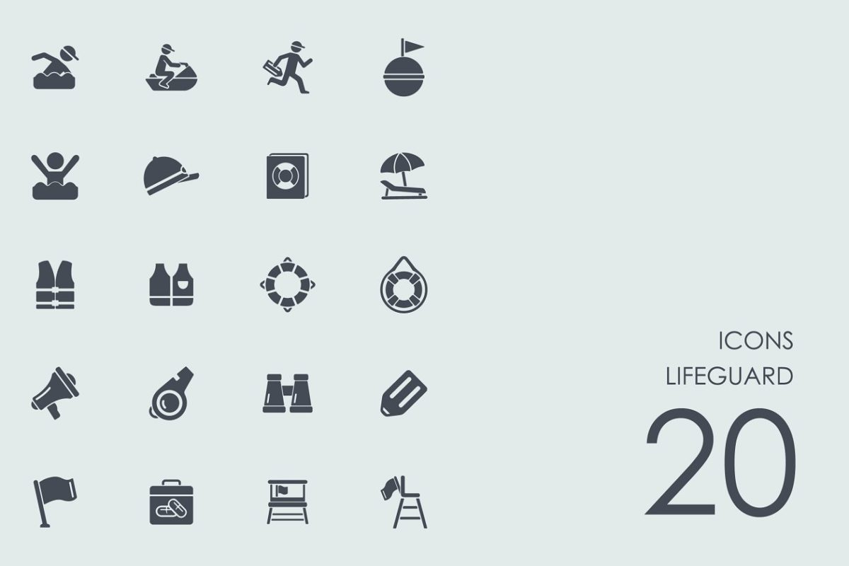 救生员图标素材 Lifeguard icons
