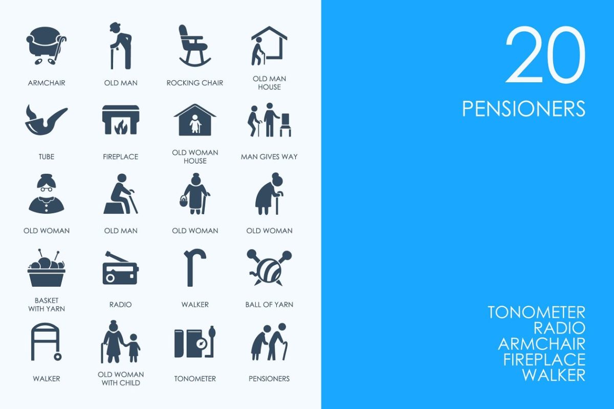 UI养老矢量图标 Pensioners icons