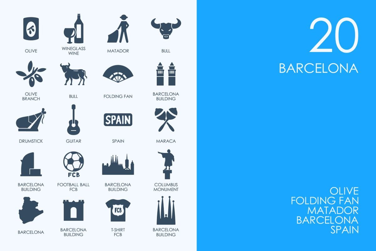 巴塞罗那图标素材 Barcelona icons