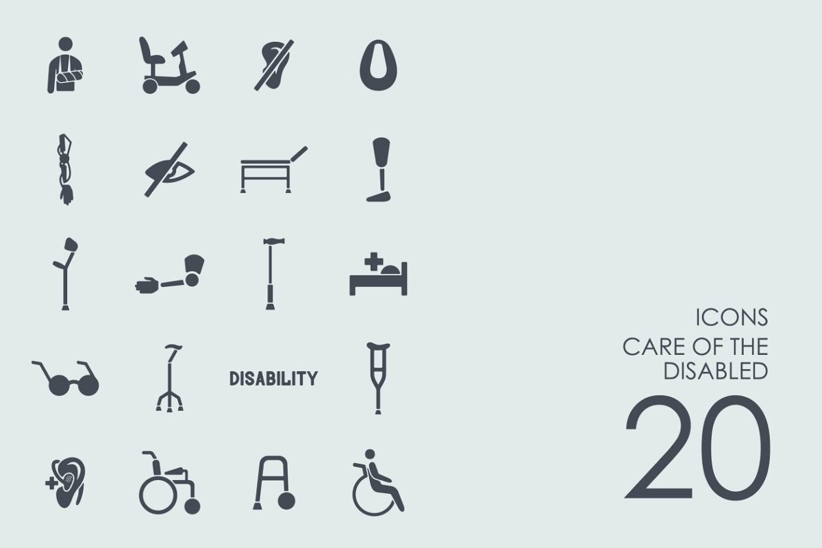 残疾人图标素材 Care of the disabled icons