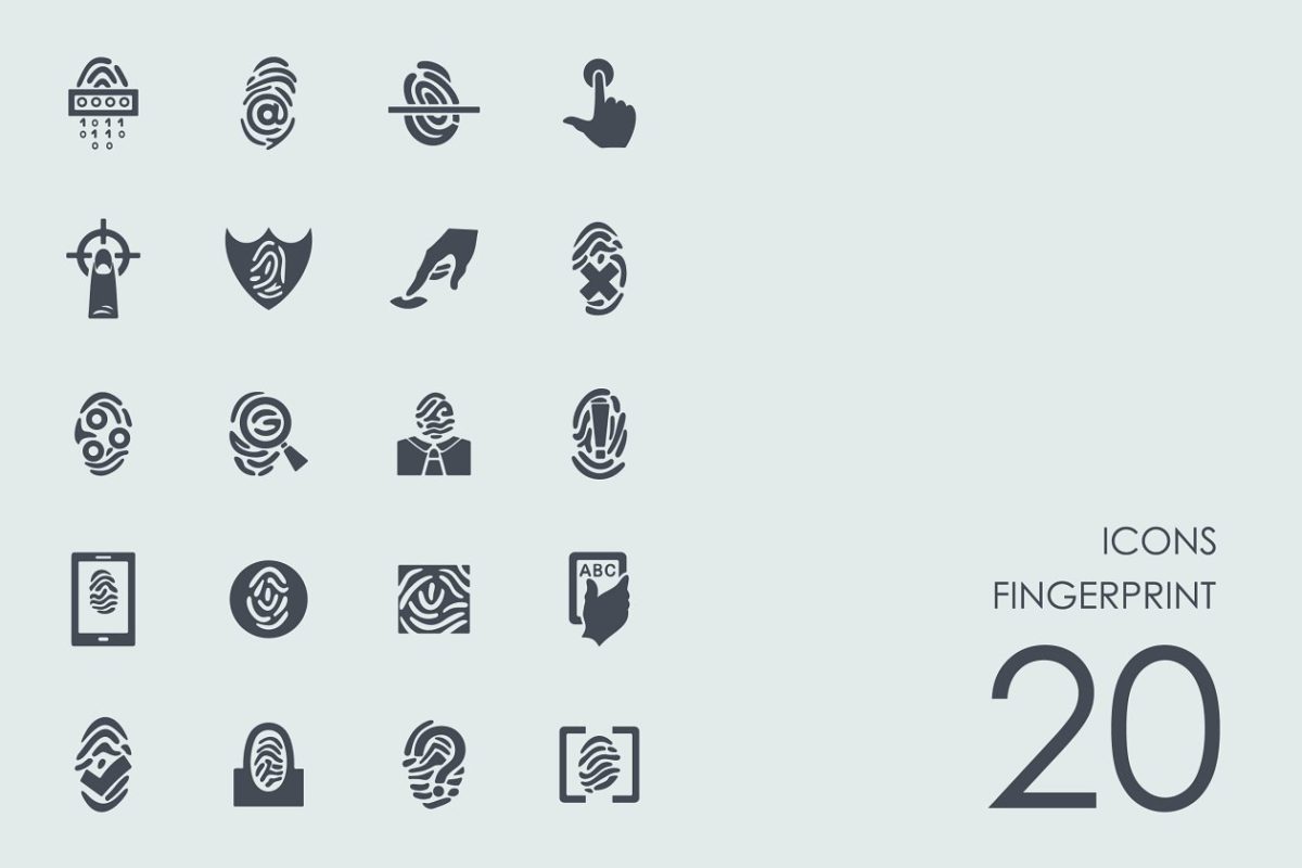 指纹的图标素材 Fingerprint icons