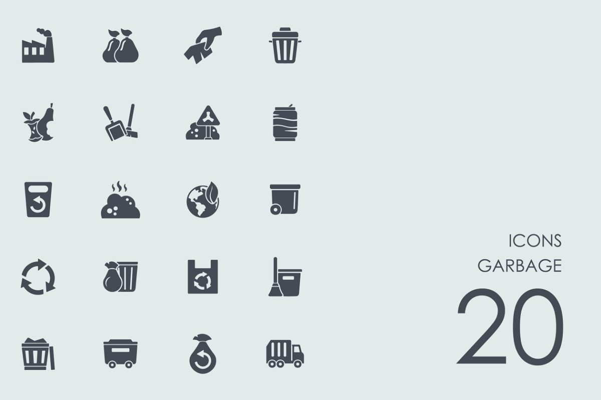 垃圾矢量图标素材 Garbage icons