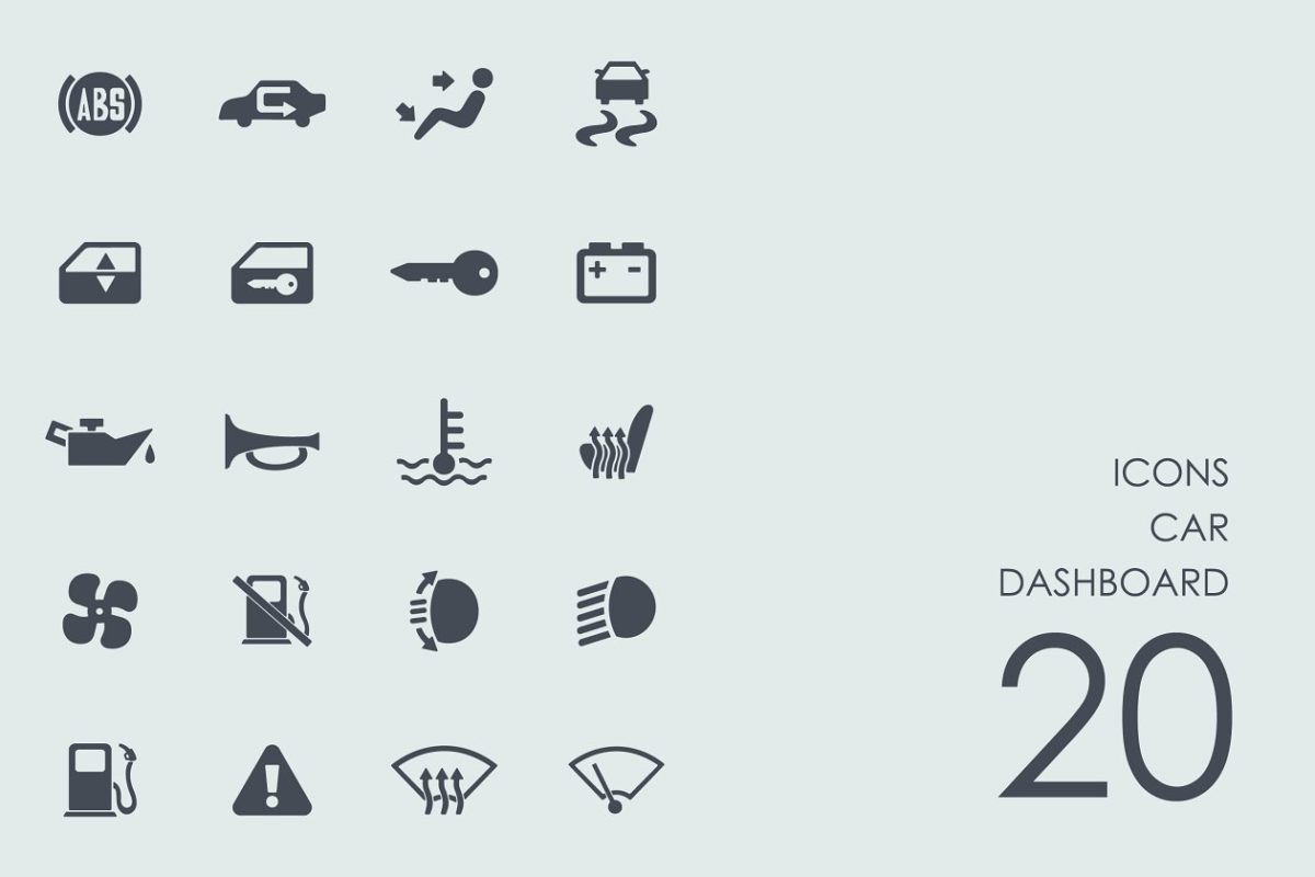 汽车仪表板图标素材 Car dashboard icons