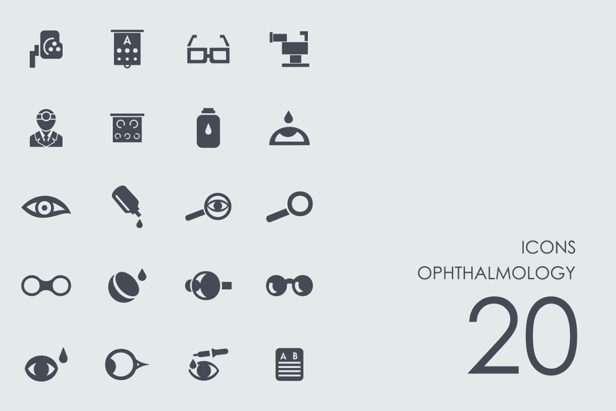 眼科图标素材 Ophthalmology icons
